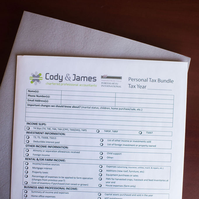 Cody & James personal tax bundle